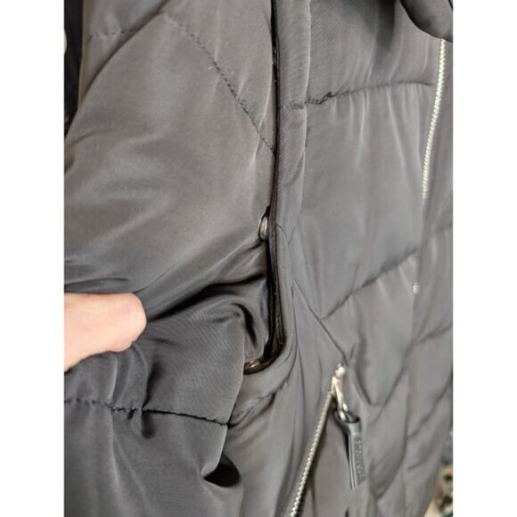 Derek Lam 10 Crosby Womens Black Convertible Puffer Parka To Vest Coat Hood Med - Picture 8 of 13